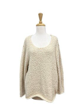 J. Jill Boucle Knit Sweater Size L Large Beige